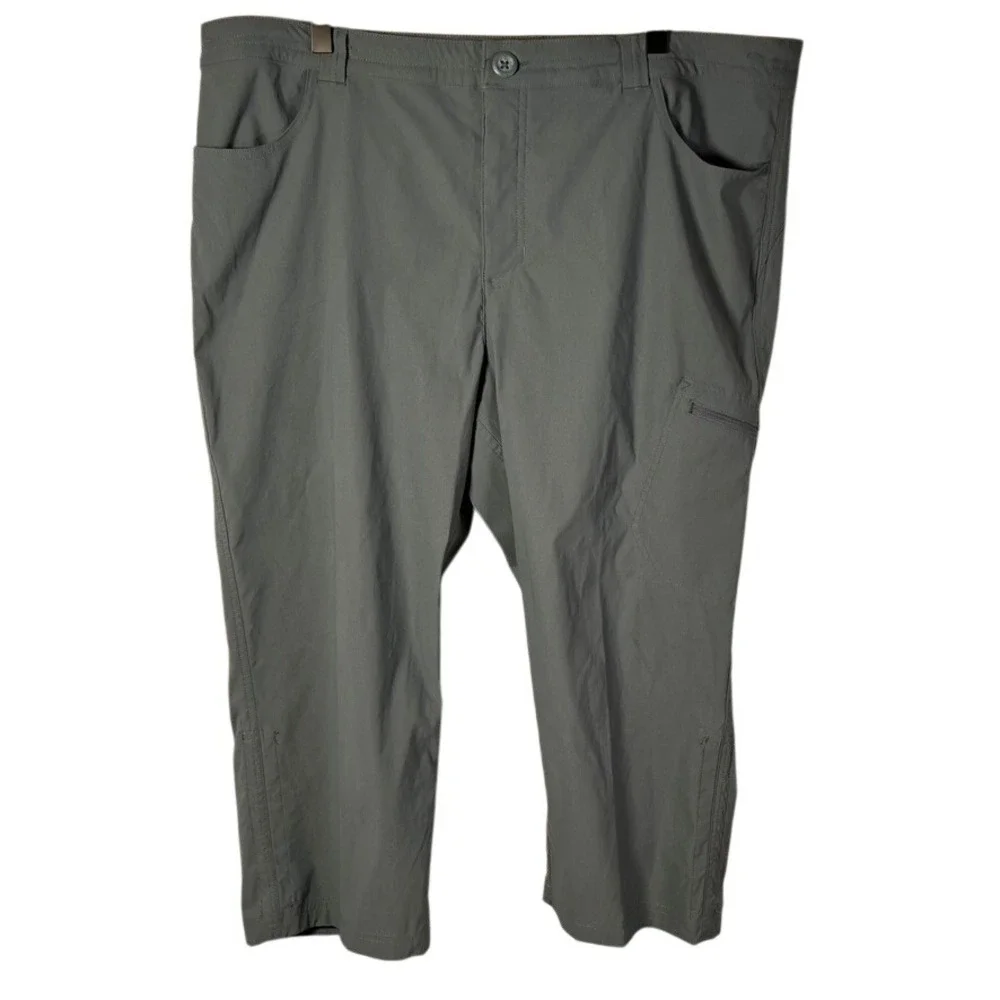 Eddie Bauer Women's‎ Guide Pro WR Tech Capri Pants Size 16 Gray Nylon Spandex